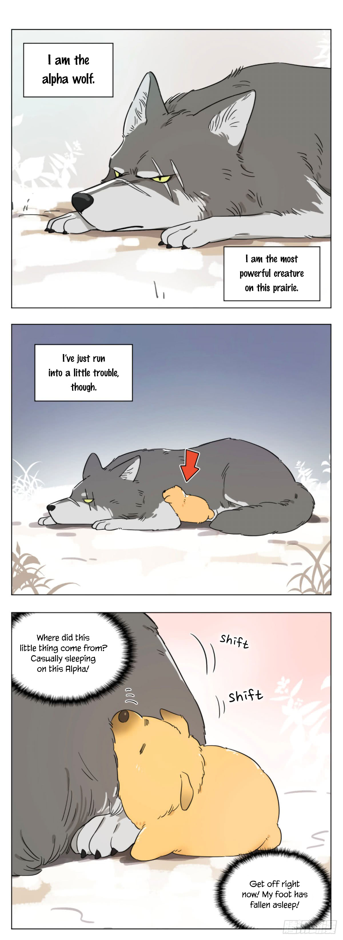 The Alpha Wolf Picked Up a Puppy page 1